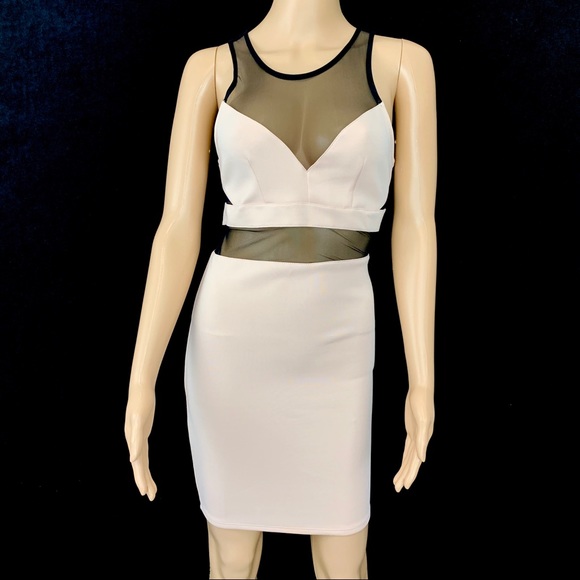 bershka mesh dress strapless open back dress BERSHKA. Short dress with floral detail on the  back. TM  Hibuy market